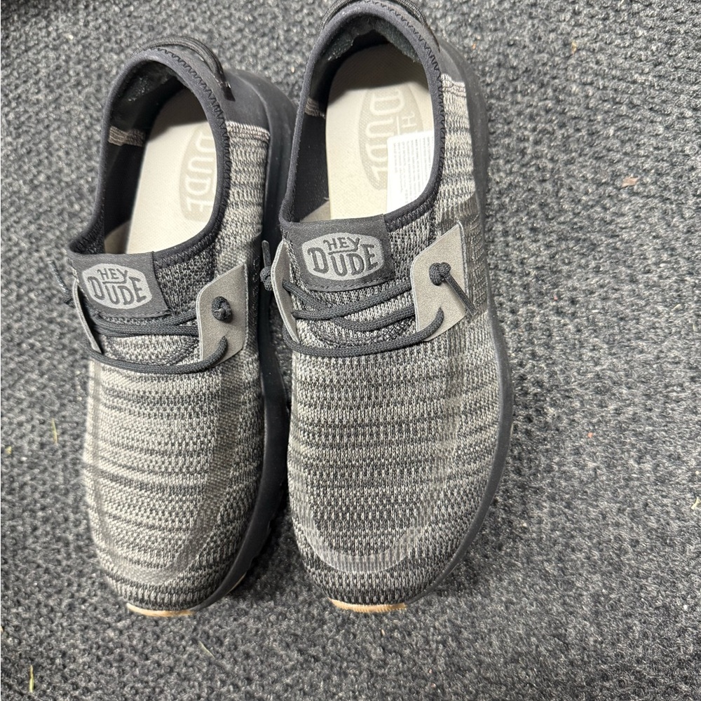 Hey Dude Women's Black and Gray Loafers